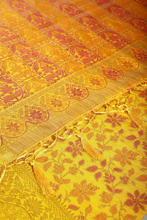 Yellow Color Tussar Woven Silk Saree