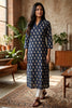 Navy Floral Printed Cotton Kurta