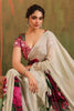 Cream Pure Crepe Silk Floral Printed Ruffled Saree With Readymade Cut-Dana Embroidered Blouse