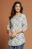 Beige & Grey Color Floral Printed Kurti