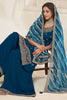 Dark Royal Blue Color Crepe Silk Zari Embroidered Suit with Palazzo