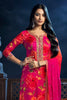 Fuchsia Pink Color Silk Floral Printed & Embroidered Suit