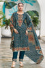 Teal Blue Muslin Floral Printed Unstitched Suit Material