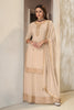 Cream Crepe Silk Zari Embroidered Suit With Embroidered Palazzo
