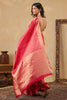 Rani Color Zari Woven Soft Silk Saree