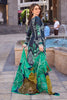 Midnight Indigo & Seagreen Color Spun Printed Unstitched Suit Fabric