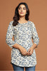Beige & Grey Color Floral Printed Kurti