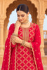 Red Crepe Silk Zari Woven And Embroidered Unstiched Suit Material