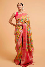 Multi-Color Khaddi Silk Woven Saree