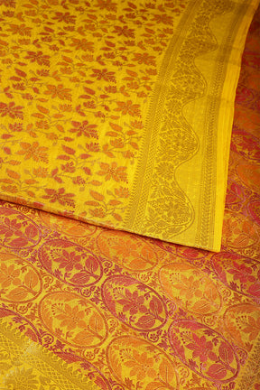 Yellow Color Tussar Woven Silk Saree