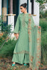 Sea Green Printed And Embroidered Cotton Unstitched Suit