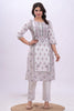 Pink & Cream Color Cotton Floral Printed Straight Suit