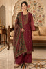Light Maroon Chanderi Silk Printed Suit