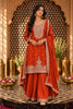 Rust Crepe Silk Embroidered Suit With Sharara