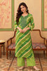 Green Muslin Printed And Mirror Work Kurta Set