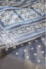 Light Blue Color Cotton Silk Block Printed Saree
