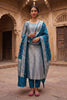Teal Blue Banarsi Silk Woven Unstitched Suit Material