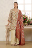 Cream Georgette Floral Resham Woven Unstitched Suit Material