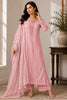 Pink Georgette Chikankari Work Unstiched Suit