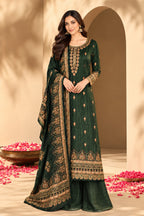 Green Color Velvet Digital Printed Unstitched Suit Material