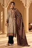 Beige & Black Pashmina Floral Digital Printed Unstitched Suit Material
