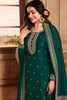 Green Color Silk Embroidered Unstitched Suit Fabric
