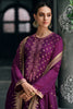 Purple Color Embroidered Organza Unstitched Suit Material