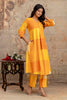 Mustard Cotton Printed Kurta Set