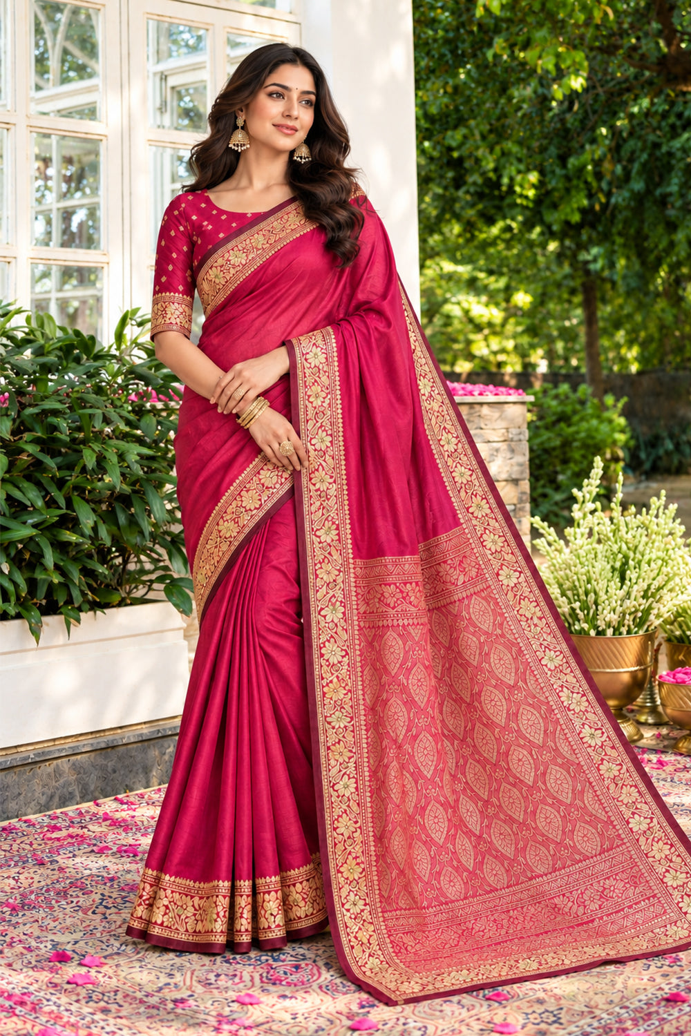 Rani Cotton Silk Woven Saree