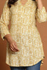 Mustard & Beige Color Cotton Printed Tunic