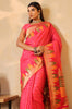 Strawberry Color Cotton Silk Woven Saree