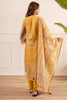 Mustard Chanderi Silk Printed Straight Suit