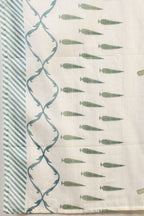 Blue Cotton Emboridered And Printed Suit Set