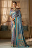 Blue Color Minakari Woven Silk Saree
