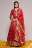 Fuchsia Pink Color Mantellic Tissue Embroidered and Woven Anarkali Suit
