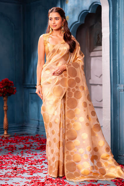 Gold Tissue Zari Woven Saree