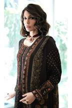 Black Cotton Silk Digital Printed Unstitched Suit Material