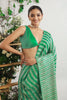 Turquoise  Color Georgette Embroidered Saree.