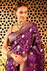 Purple Banarasi Katan Silk Saree
