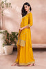 Yellow Crepe Silk Embroidered Suit With Palazzo