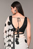 Cream And Black Color Polka-Dot Crepe Printed Saree