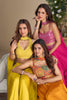 Hot Pink Silk Embroidered Choli Palazzo Set With Dupatta