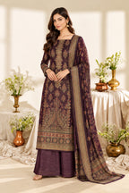 Wine Digital Printed Velvet Unstitched Suit Fabric