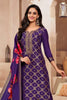 Deep Violet Zari Woven & Embroidered Silk Suit