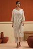 Beige Resham Embroidered Kurta