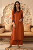 Rust Solid Color Cotton Kurta Set