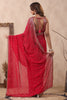 Fuchsia Pink Color Embroidered Georgette Saree With Readymade Blouse