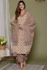 Beige Color Cotton Printed Suit