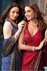 Blue & Navy Ombre Sequins Embroidered Georgette Saree