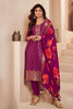 Mulberry Color Zari Woven & Embroidered Silk Suit